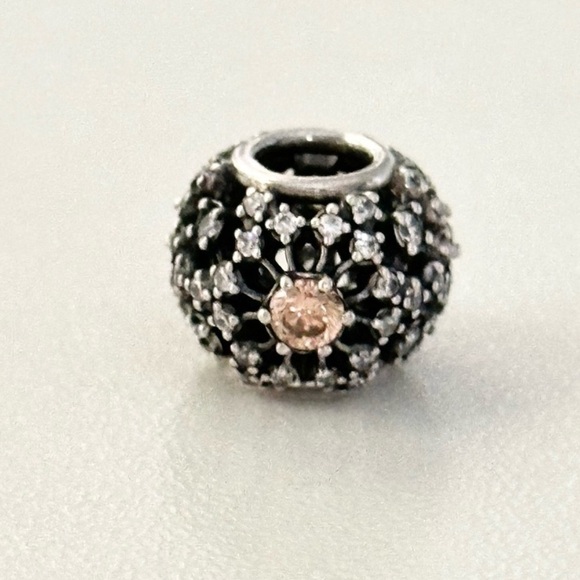 Pandora Inner Radiance Orange Champagne Clear CZ Sparkly Rare Retired Bead Charm - Picture 4 of 6